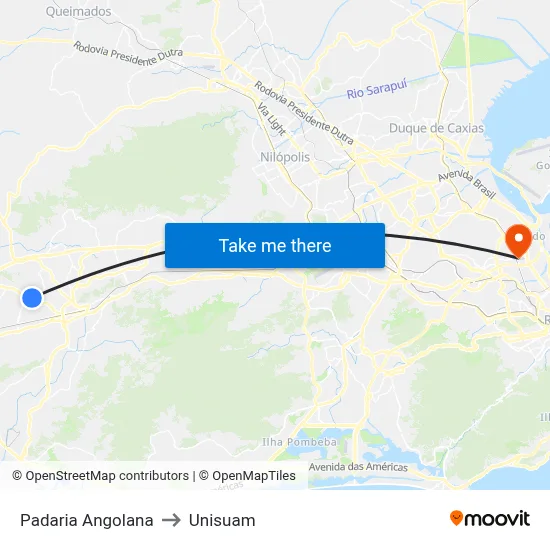 Padaria Angolana to Unisuam map