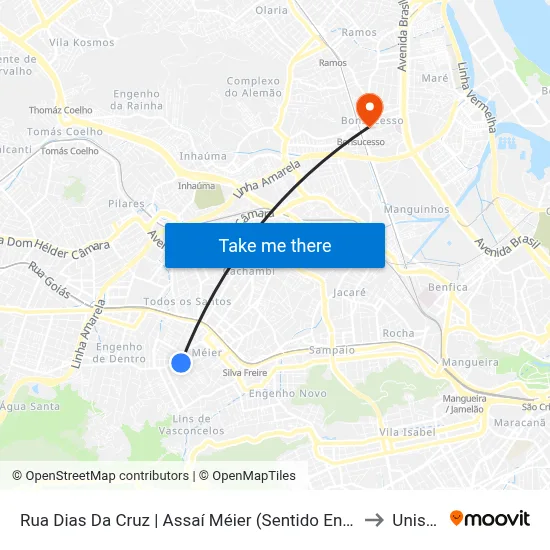 Rua Dias Da Cruz | Assaí Méier (Sentido Engenho De Dentro) to Unisuam map