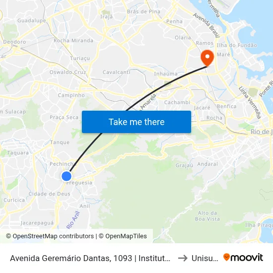 Avenida Geremário Dantas, 1093 | Instituto São José to Unisuam map