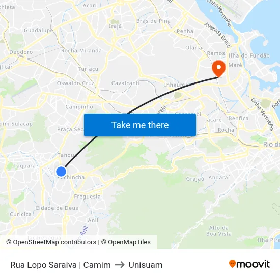 Rua Lopo Saraiva | Camim to Unisuam map
