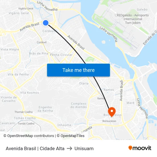 Avenida Brasil | Cidade Alta to Unisuam map