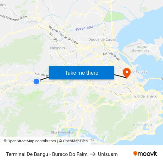 Terminal De Bangu - Buraco Do Faim to Unisuam map