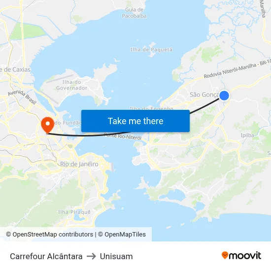 Carrefour Alcântara to Unisuam map