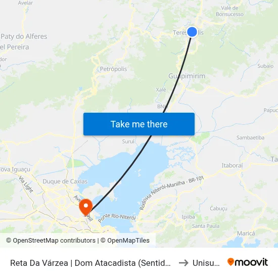 Reta Da Várzea | Dom Atacadista (Sentido Alto) to Unisuam map