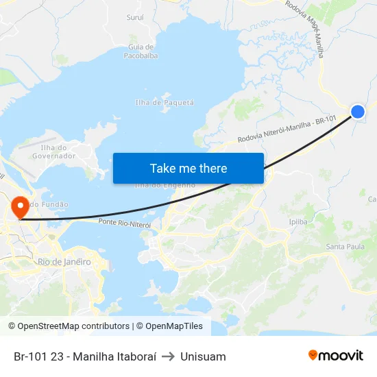 Br-101 23 - Manilha Itaboraí to Unisuam map