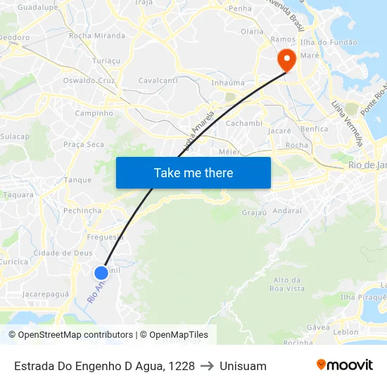 Estrada Do Engenho D Agua, 1228 to Unisuam map