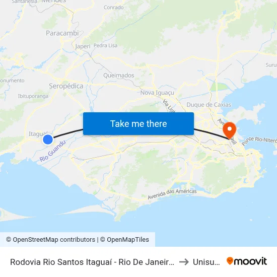 Rodovia Rio Santos Itaguaí - Rio De Janeiro Brasil to Unisuam map