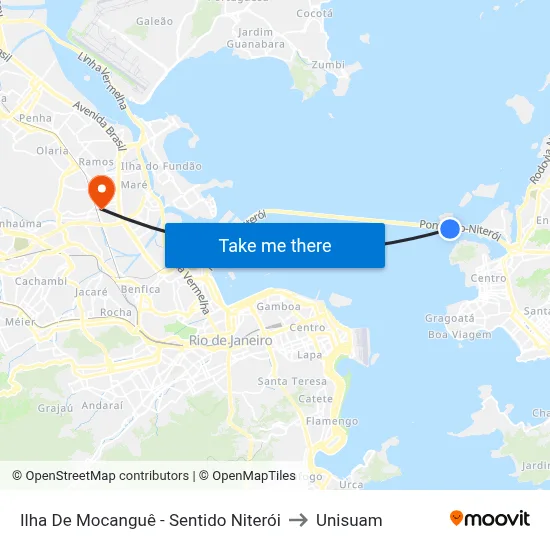Ilha De Mocanguê - Sentido Niterói to Unisuam map