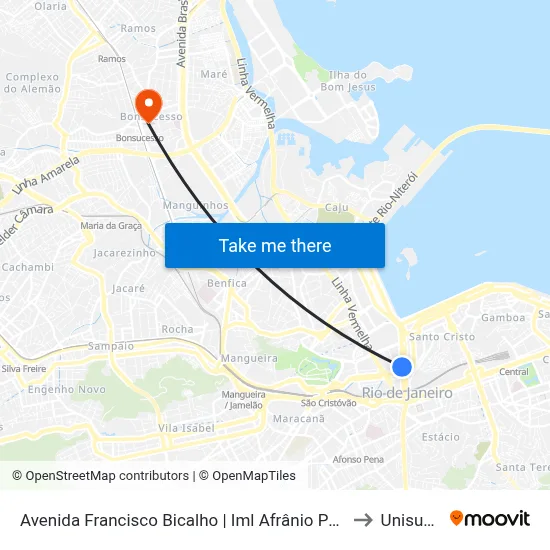 Avenida Francisco Bicalho | Iml Afrânio Peixoto to Unisuam map