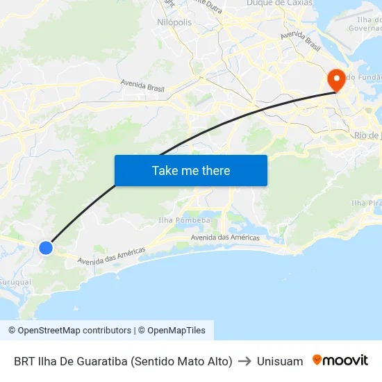 BRT Ilha De Guaratiba (Sentido Mato Alto) to Unisuam map