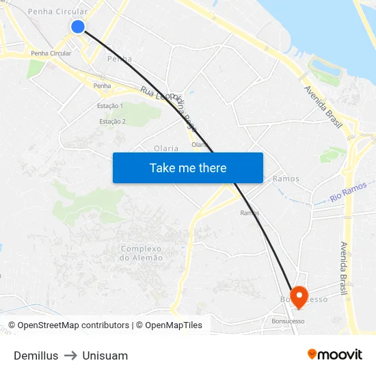 Demillus to Unisuam map