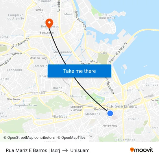 Rua Mariz E Barros | Iserj to Unisuam map