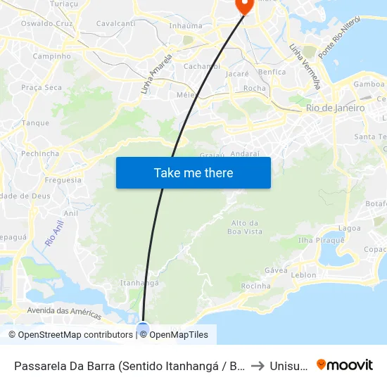 Passarela Da Barra (Sentido Itanhangá / Barrinha) to Unisuam map