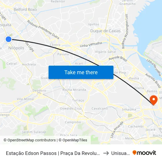 Estação Edson Passos | Praça Da Revolução to Unisuam map