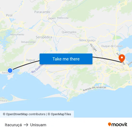 Itacuruçá to Unisuam map