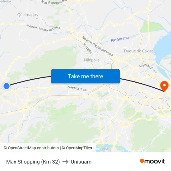 Max Shopping (Km 32) to Unisuam map