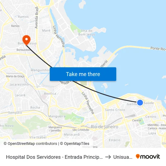 Hospital Dos Servidores - Entrada Principal to Unisuam map