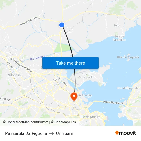 Passarela Da Figueira to Unisuam map