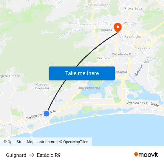 Guignard to Estácio R9 map