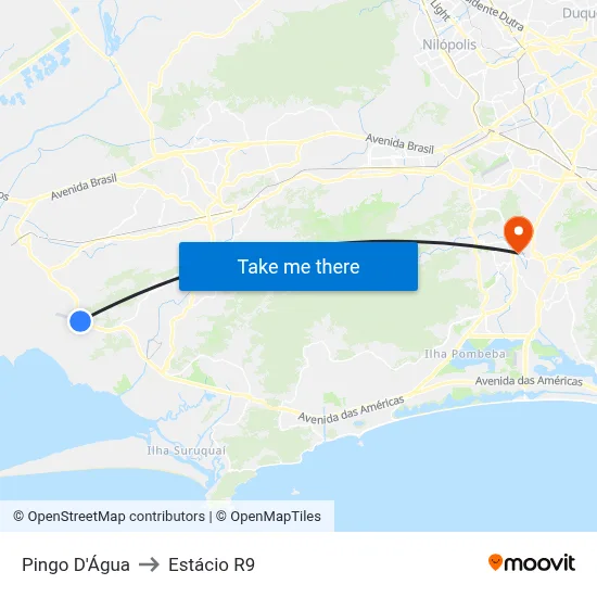 Pingo D'Água to Estácio R9 map