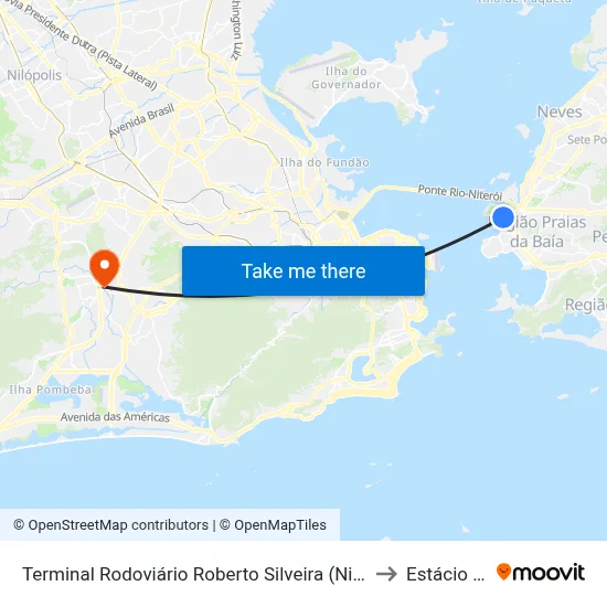 Terminal Rodoviário Roberto Silveira (Niterói) to Estácio R9 map
