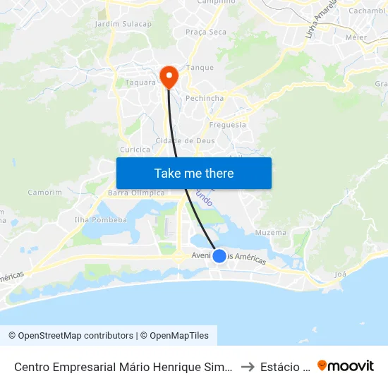 Centro Empresarial Mário Henrique Simonsen to Estácio R9 map