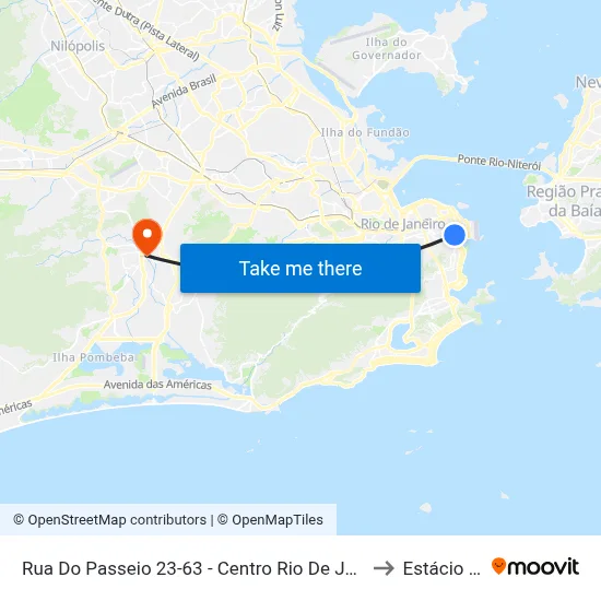Rua Do Passeio 23-63 - Centro Rio De Janeiro to Estácio R9 map