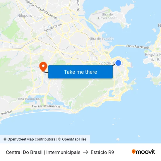Central Do Brasil | Intermunicipais to Estácio R9 map
