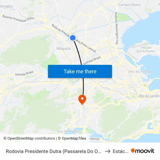 Rodovia Presidente Dutra (Passarela Do Oásis/Coelho Da Rocha) to Estácio R9 map