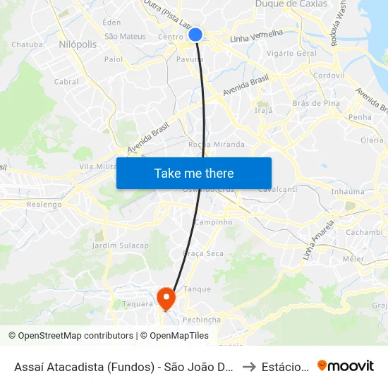 Assaí Atacadista (Fundos) - São João De Meriti to Estácio R9 map