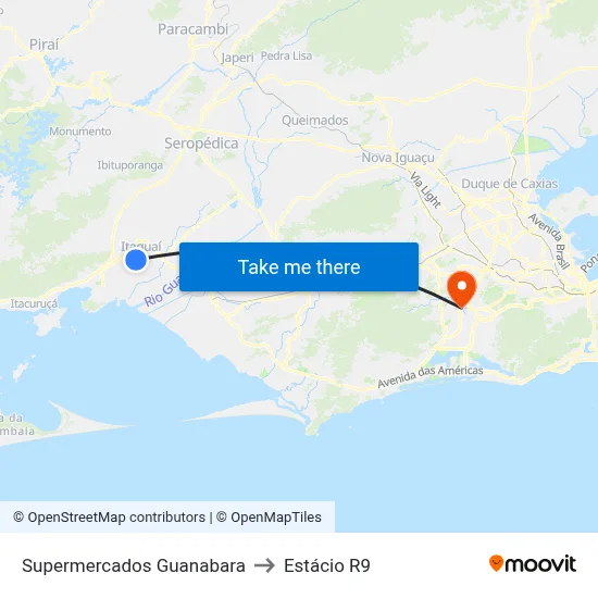 Supermercados Guanabara to Estácio R9 map