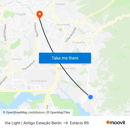 Via Light | Antigo Estação Berlin to Estácio R9 map