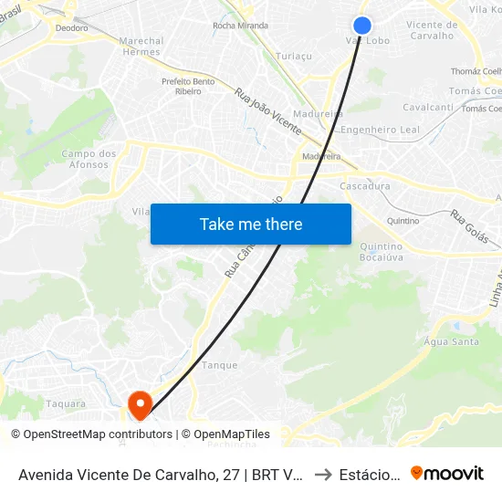 Avenida Vicente De Carvalho, 27 | BRT Vaz Lobo to Estácio R9 map