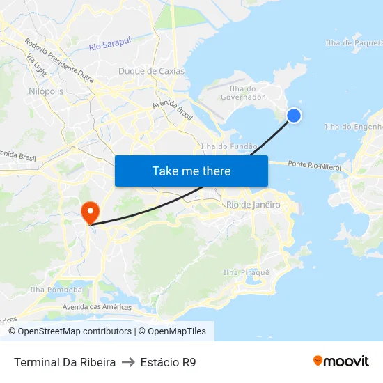 Terminal Da Ribeira to Estácio R9 map
