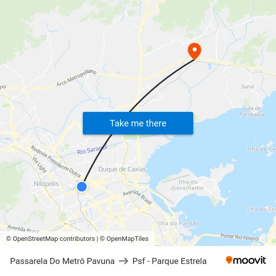 Passarela Do Metrô Pavuna to Psf - Parque Estrela map