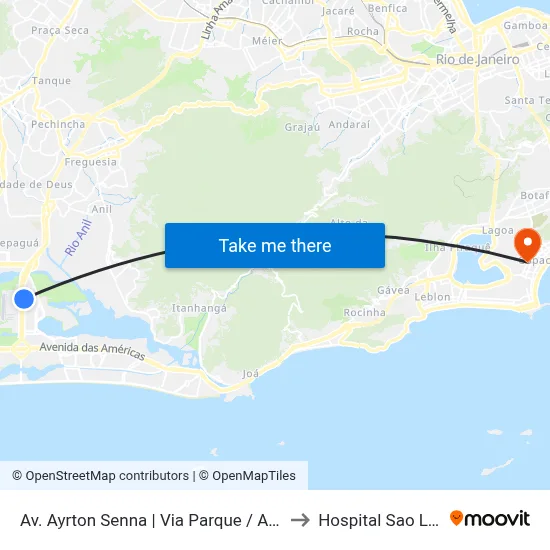 Av. Ayrton Senna | Via Parque / Aerotown to Hospital Sao Lucas map
