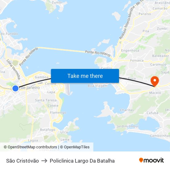 São Cristóvão to Policlinica Largo Da Batalha map