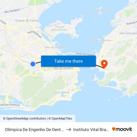 Olímpica De Engenho De Dentro to Instituto Vital Brasil map