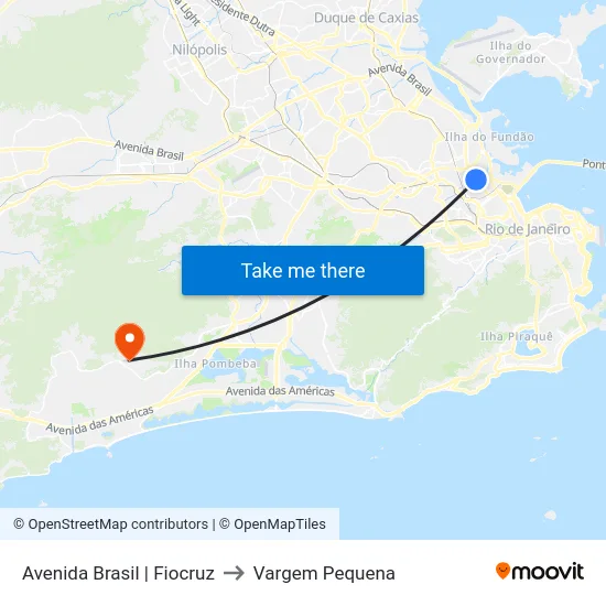 Avenida Brasil | Fiocruz to Vargem Pequena map