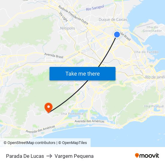 Parada De Lucas to Vargem Pequena map