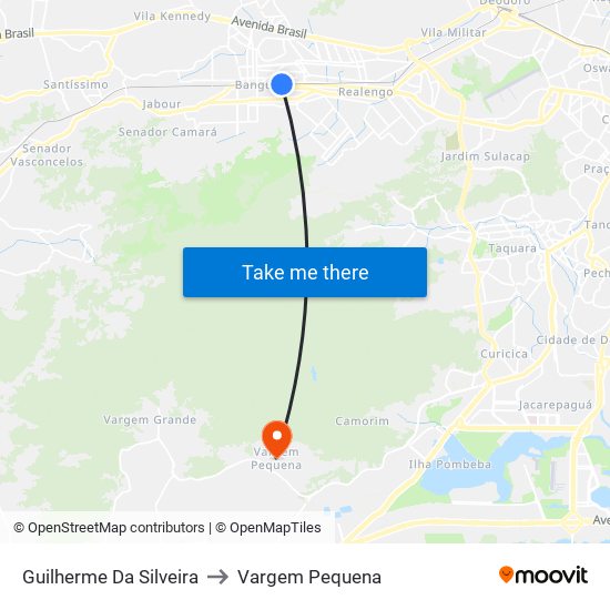 Guilherme Da Silveira to Vargem Pequena map