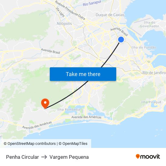 Penha Circular to Vargem Pequena map