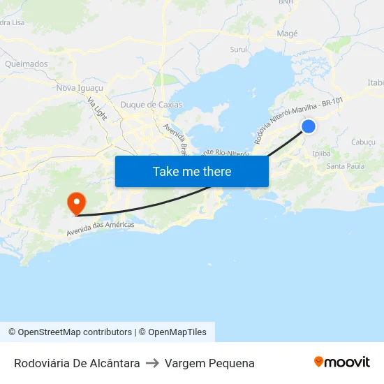 Rodoviária De Alcântara to Vargem Pequena map