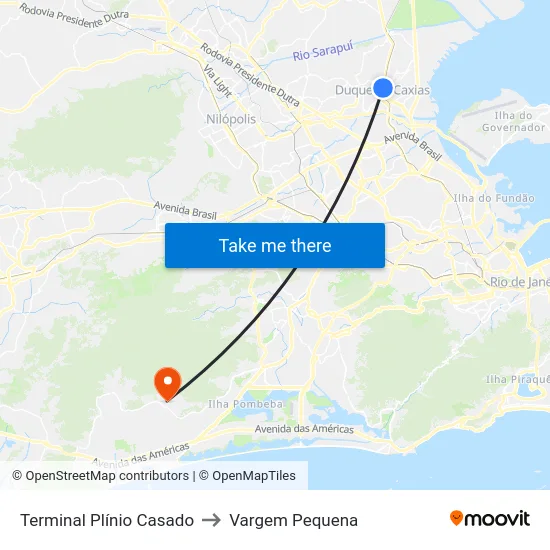 Terminal Plínio Casado to Vargem Pequena map