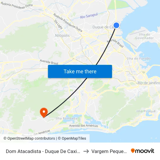 Dom Atacadista - Duque De Caxias to Vargem Pequena map