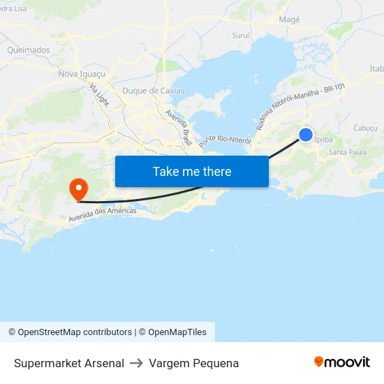 Supermarket Arsenal to Vargem Pequena map