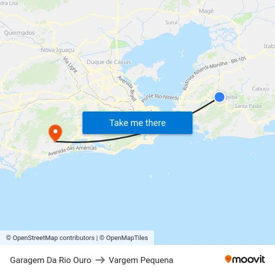 Garagem Da Rio Ouro to Vargem Pequena map