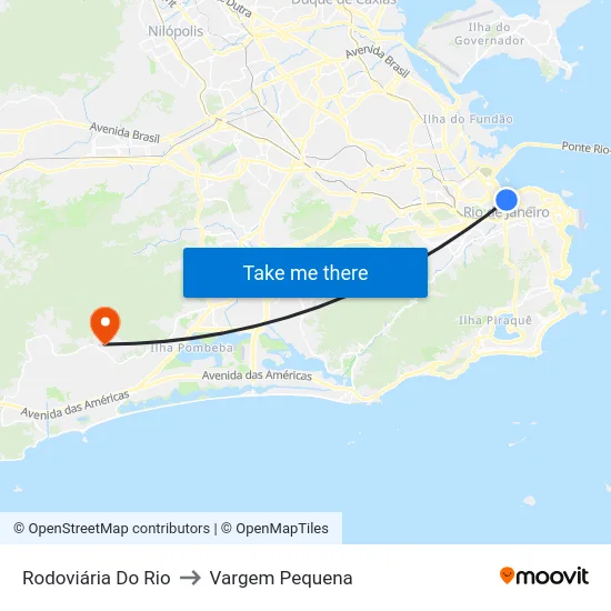 Rodoviária Do Rio to Vargem Pequena map