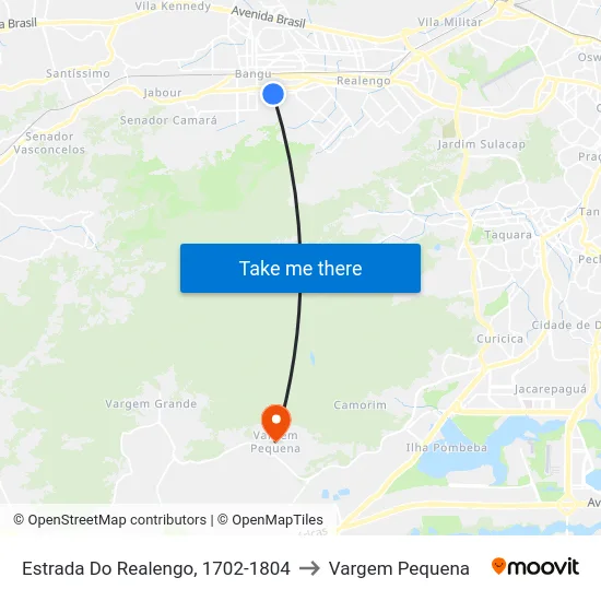Estrada Do Realengo, 1702-1804 to Vargem Pequena map