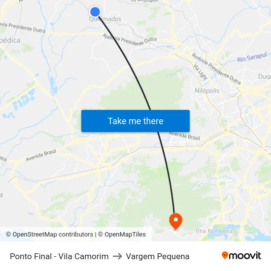 Ponto Final - Vila Camorim to Vargem Pequena map